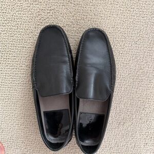 Black Zanzara Leather Men's Loafers